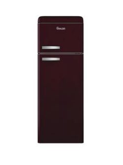 Swan Sr11010Wr 55Cm Retro Top Mount Fridge Freezer - Wine